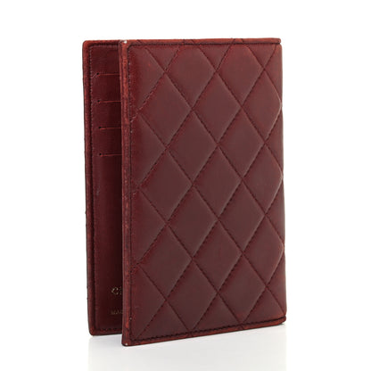 Chanel Lambskin Quilted Passport Holder Burgundy 3 of 8