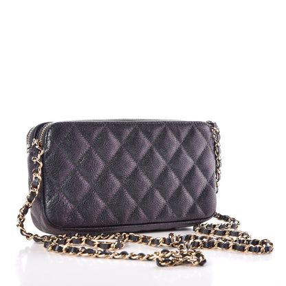 Chanel Iridescent Caviar Quilted Clutch With Chain Black 3 of 12