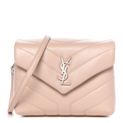 Saint Laurent Calfskin Y Quilted Monogram Toy Loulou Crossbody Bag Marble Pink 1 of 12