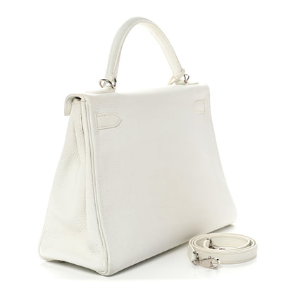Hermes Taurillon Clemence Kelly Retourne 32 White 3 of 14