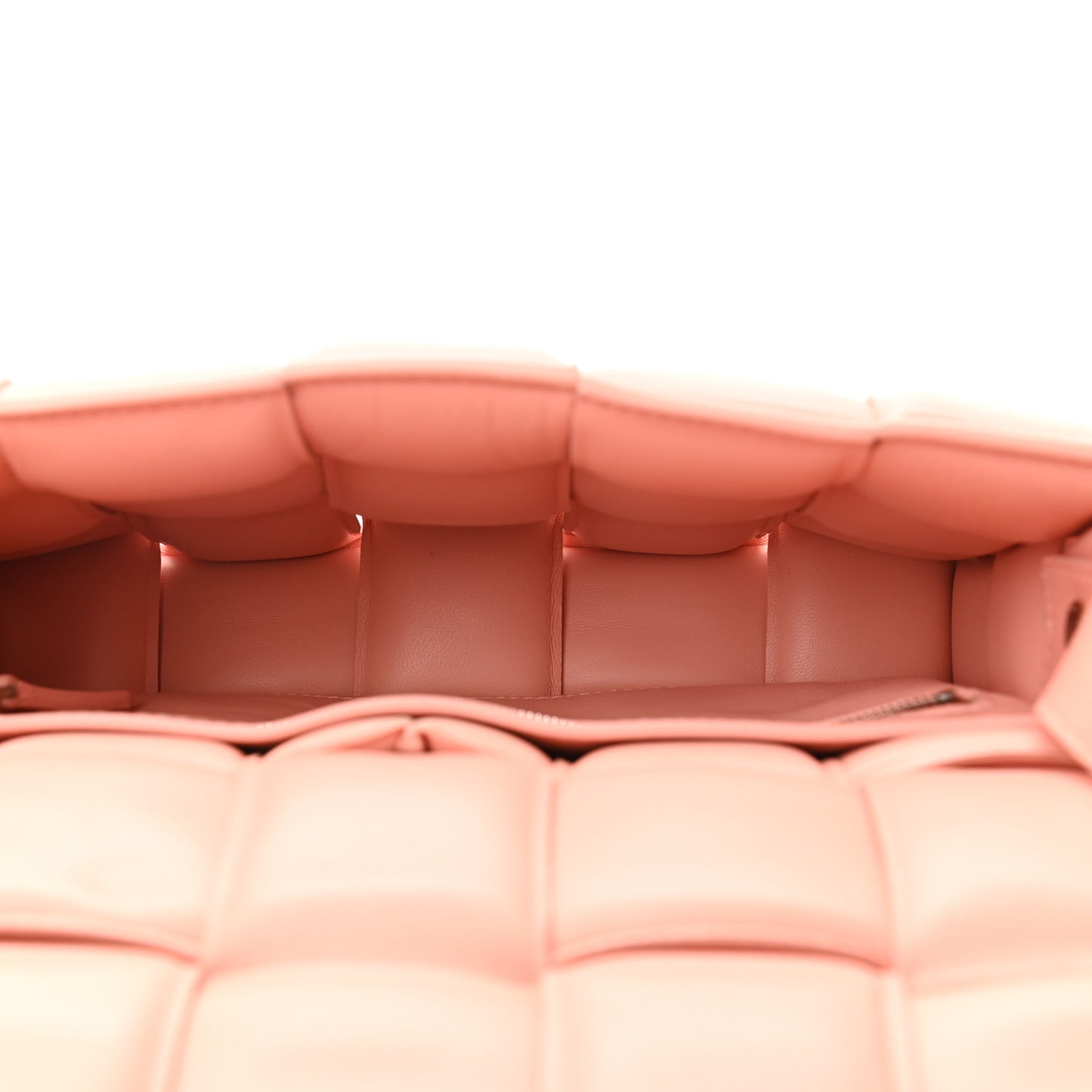 Nappa Maxi Intreccio Padded Cassette Crossbody Bag Peachy