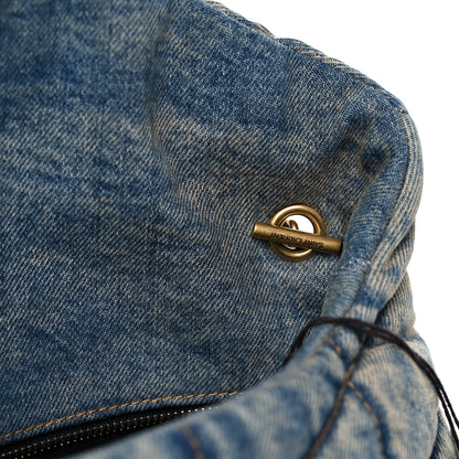 Saint Laurent Denim Quilted Toy Loulou Puffer Monogram Chain Satchel Blue Cinnamon 10 of 13