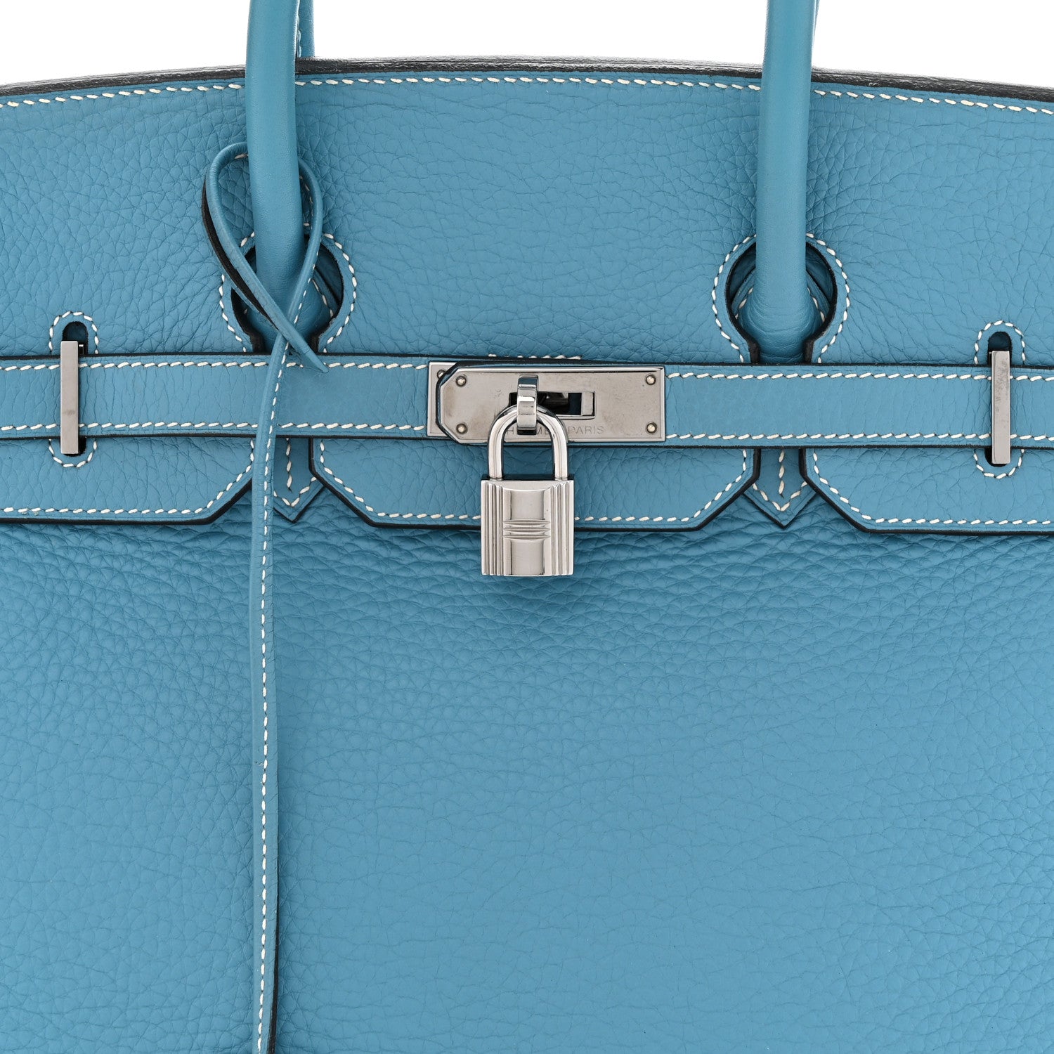 Hermes Taurillon Clemence Birkin 35 Blue Jean 8 of 16