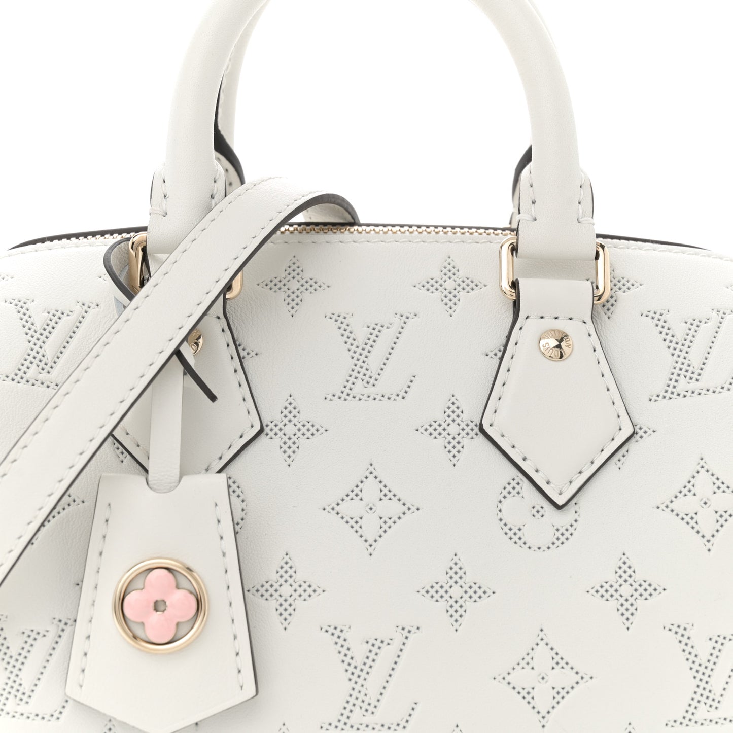 Monogram Embossed Calfskin Speedy Bandouliere 20 White Blanc