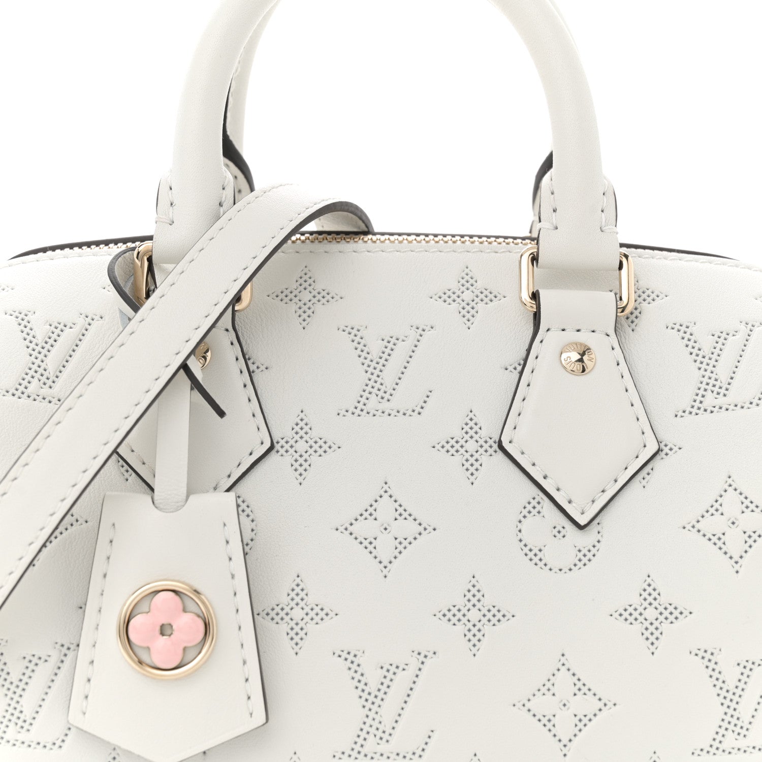 Louis Vuitton Monogram Embossed Calfskin Speedy Bandouliere 20 White Blanc 7 of 11
