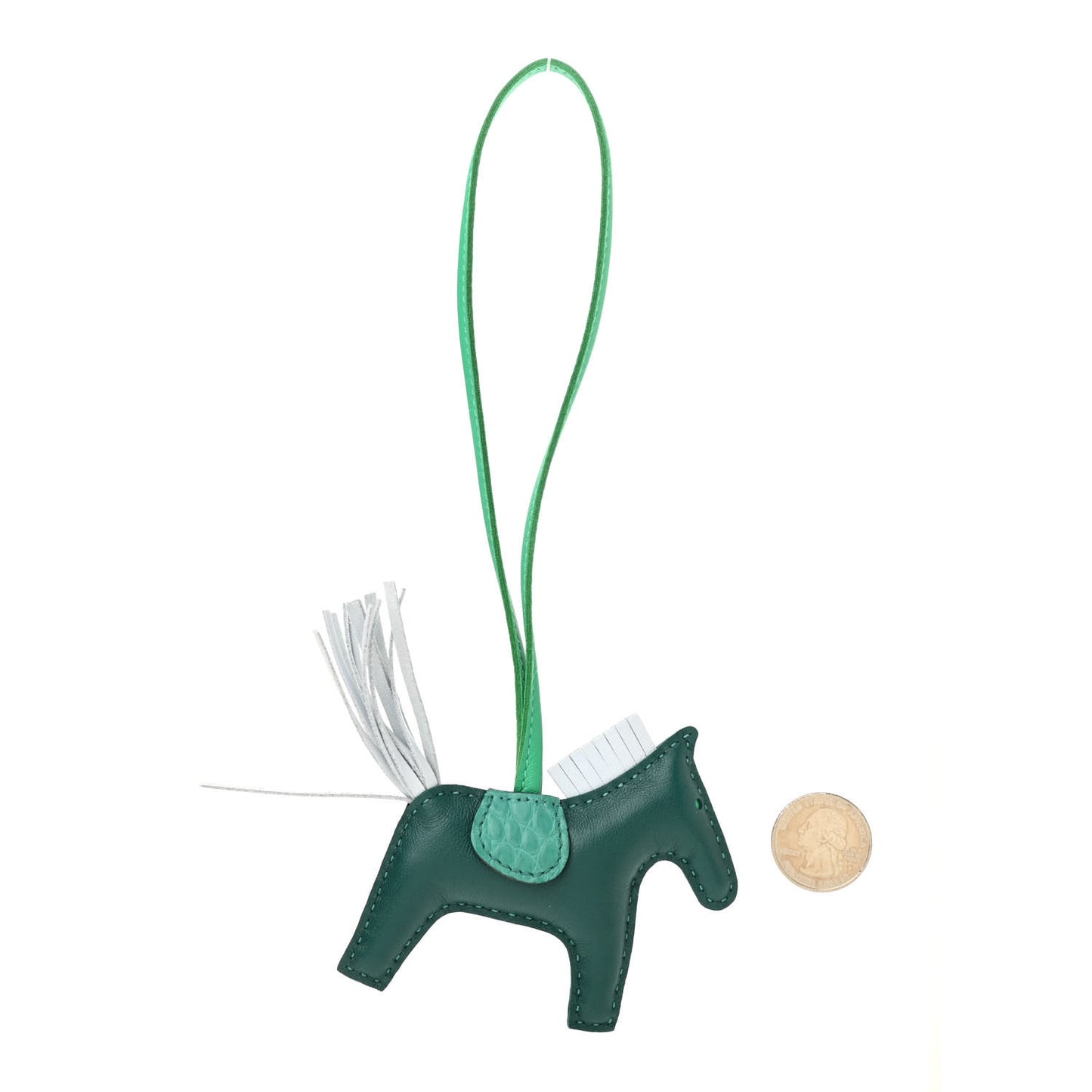 Milo Lambskin Matte Alligator Touch Grigri Rodeo Horse Bag Charm PM Malachite Menthe Bleu Brume Very Jade