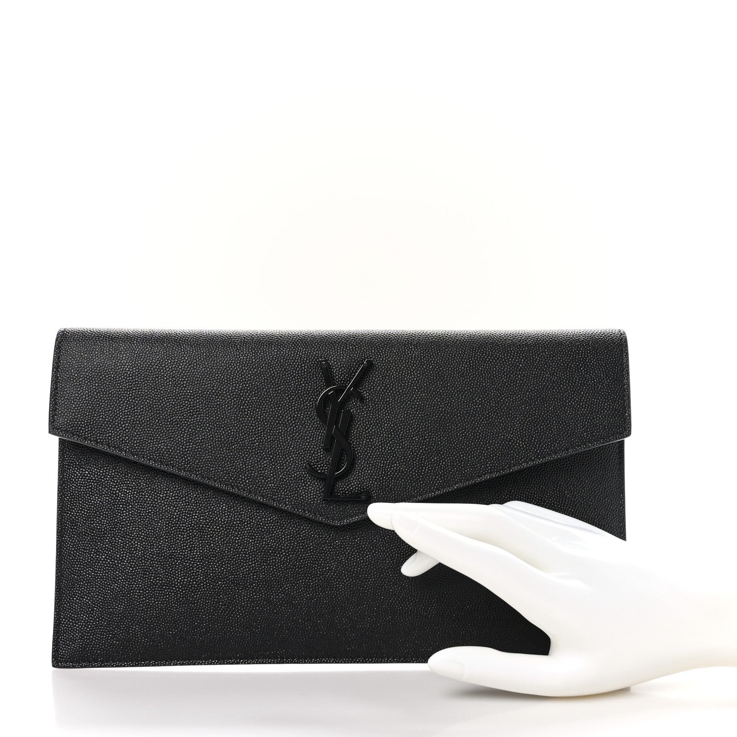 Saint Laurent Grain De Poudre Uptown Pouch Black 2 of 8