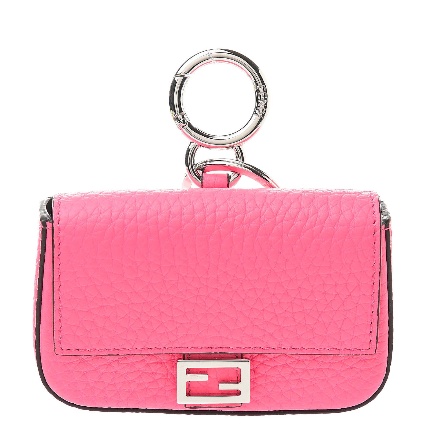 Fendi Cuoio Romano Micro Baguette Charm Rosa Fluo 1 of 6