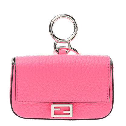 Fendi Cuoio Romano Micro Baguette Charm Rosa Fluo 1 of 6