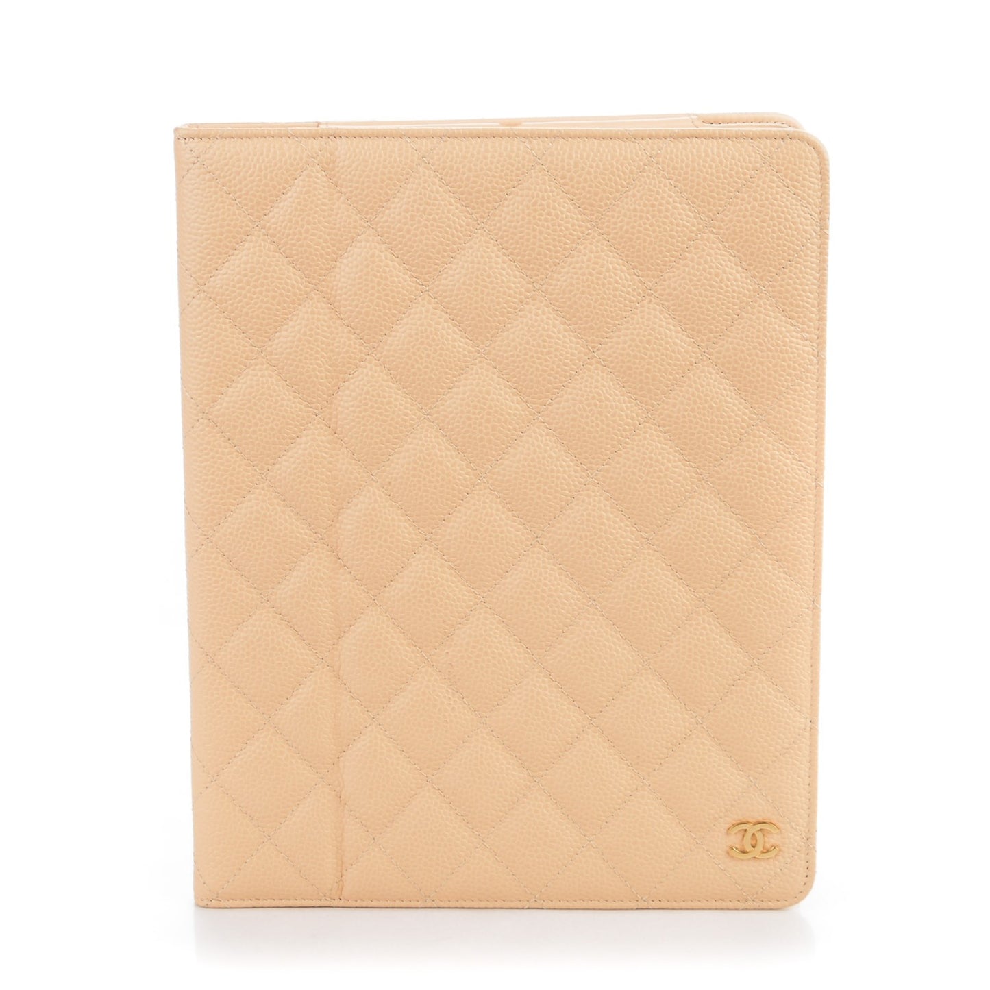 Caviar Quilted iPad Case Light Beige