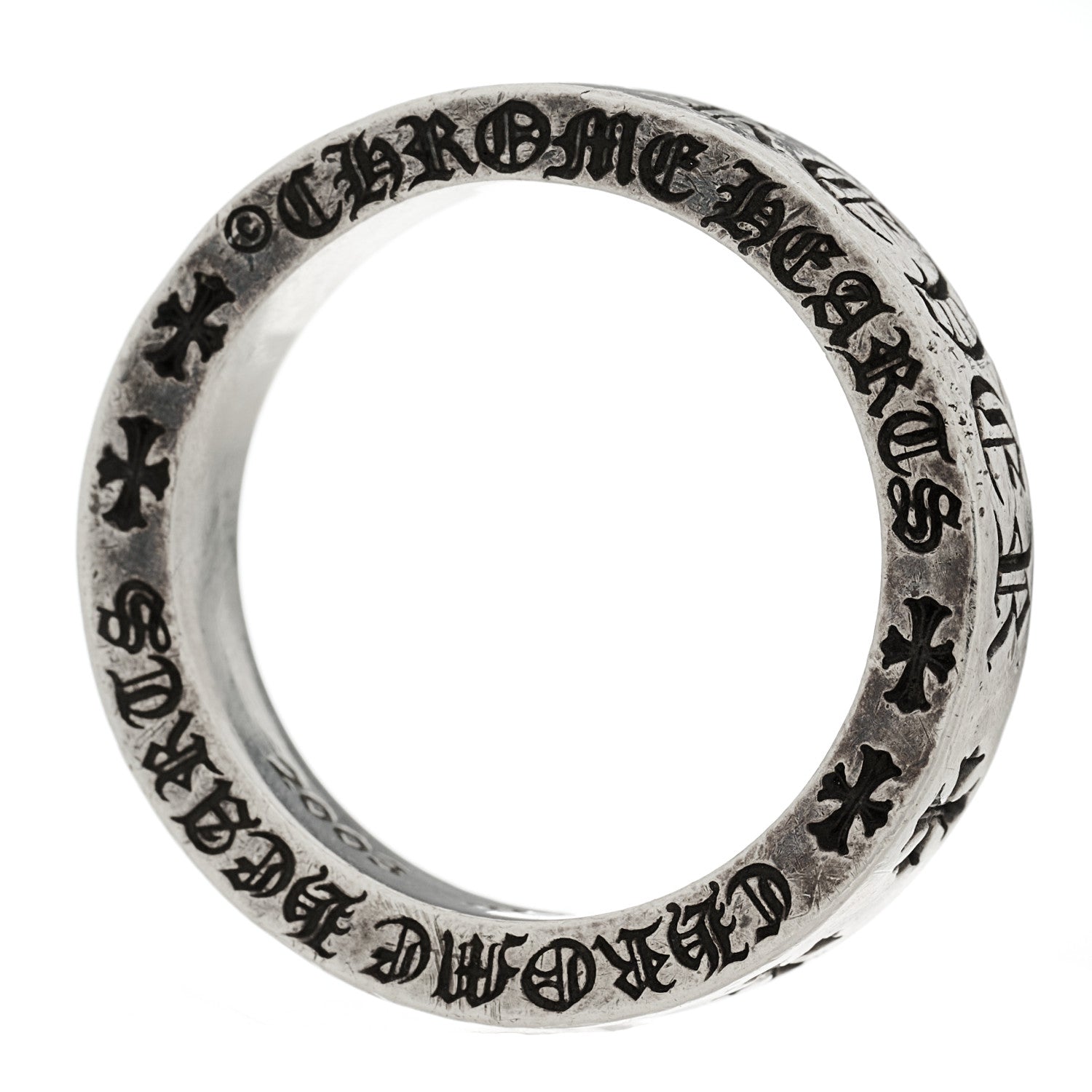 Chrome Hearts Sterling Silver Cross CH Forever Spacer Ring 61 9.5 4 of 5