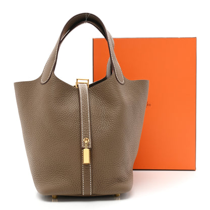 Hermes Taurillon Clemence Picotin Lock 18 PM Etoupe 11 of 11