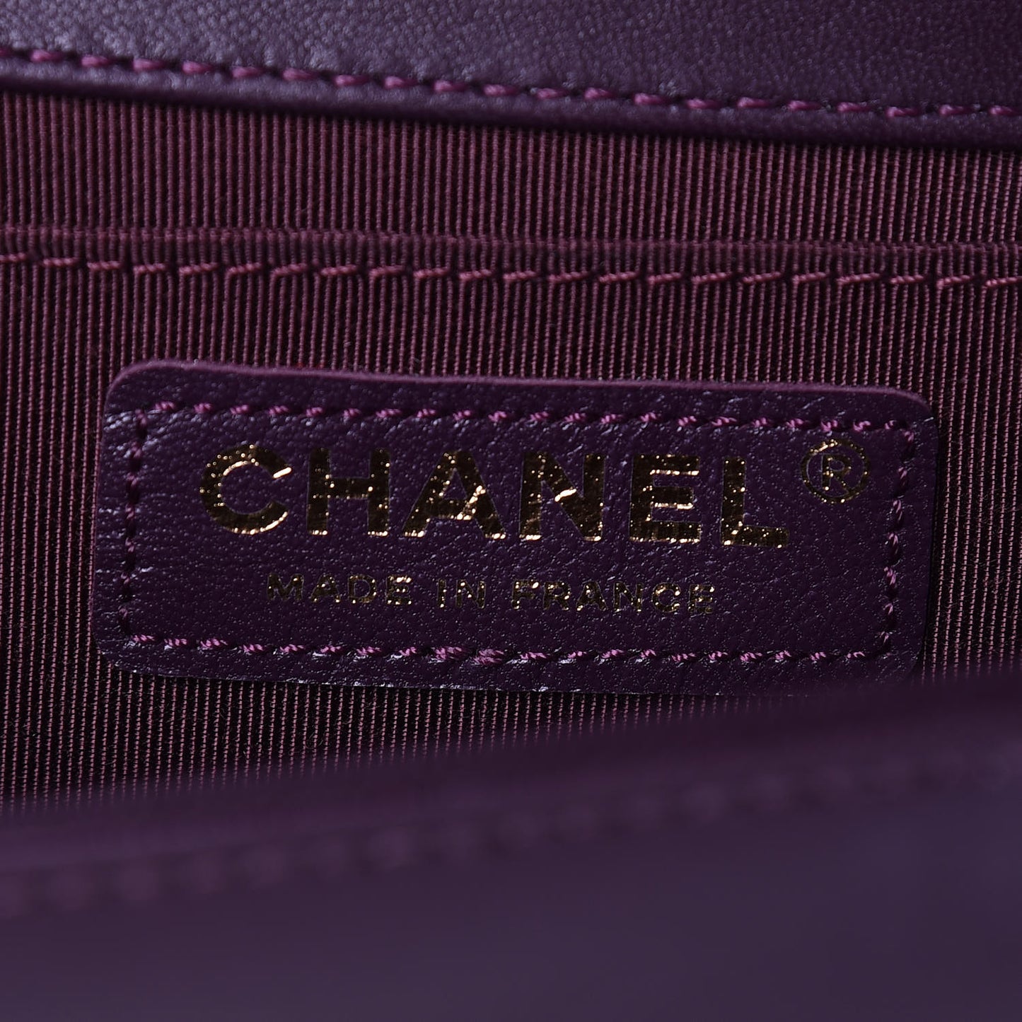 Lambskin Quilted Medium Boy Flap Dark Purple