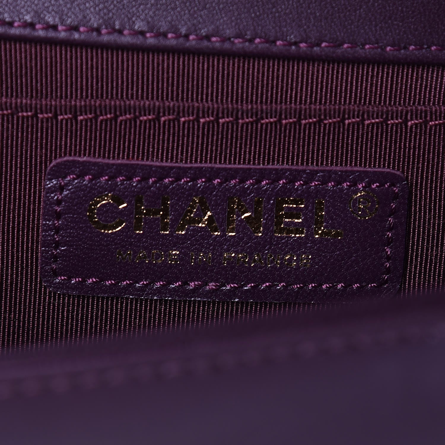 Chanel Lambskin Quilted Medium Boy Flap Dark Purple 8 of 11