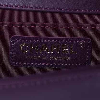 Chanel Lambskin Quilted Medium Boy Flap Dark Purple 8 of 11