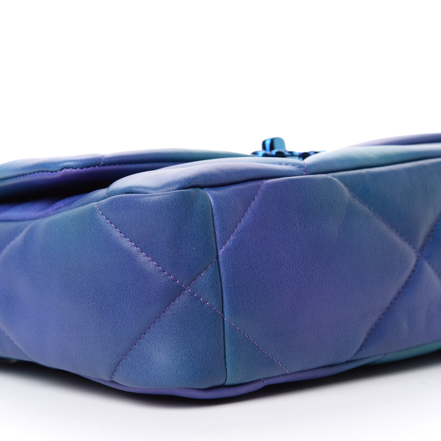 Chanel Tie Dye Calfskin Quilted Medium 19 Flap Blue Purple 6 of 10