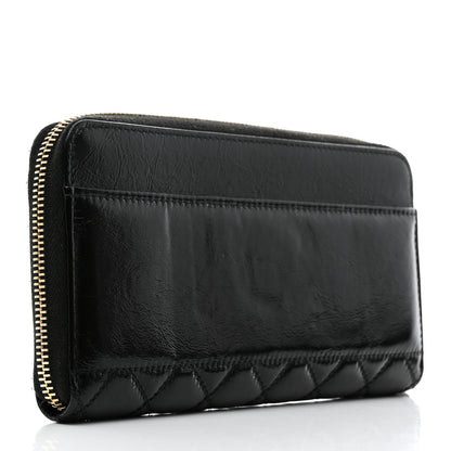 Chanel Shiny Aged Calfskin Quilted CC Wallet Black 3 of 10
