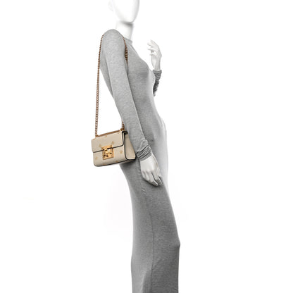 Gucci Grained Calfskin Bee Star Small Padlock Shoulder Bag White 2 of 12