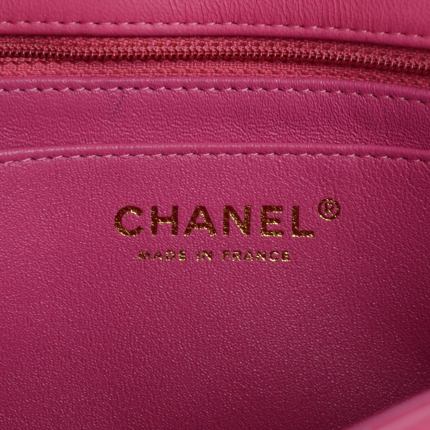 Lambskin Chevron Quilted Mini Rectangular Flap Pink