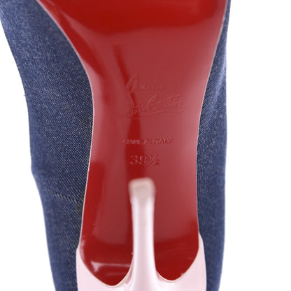 Christian Louboutin Denim Patent So Kate 120 Pumps 39.5 Blue Pompadour 8 of 9