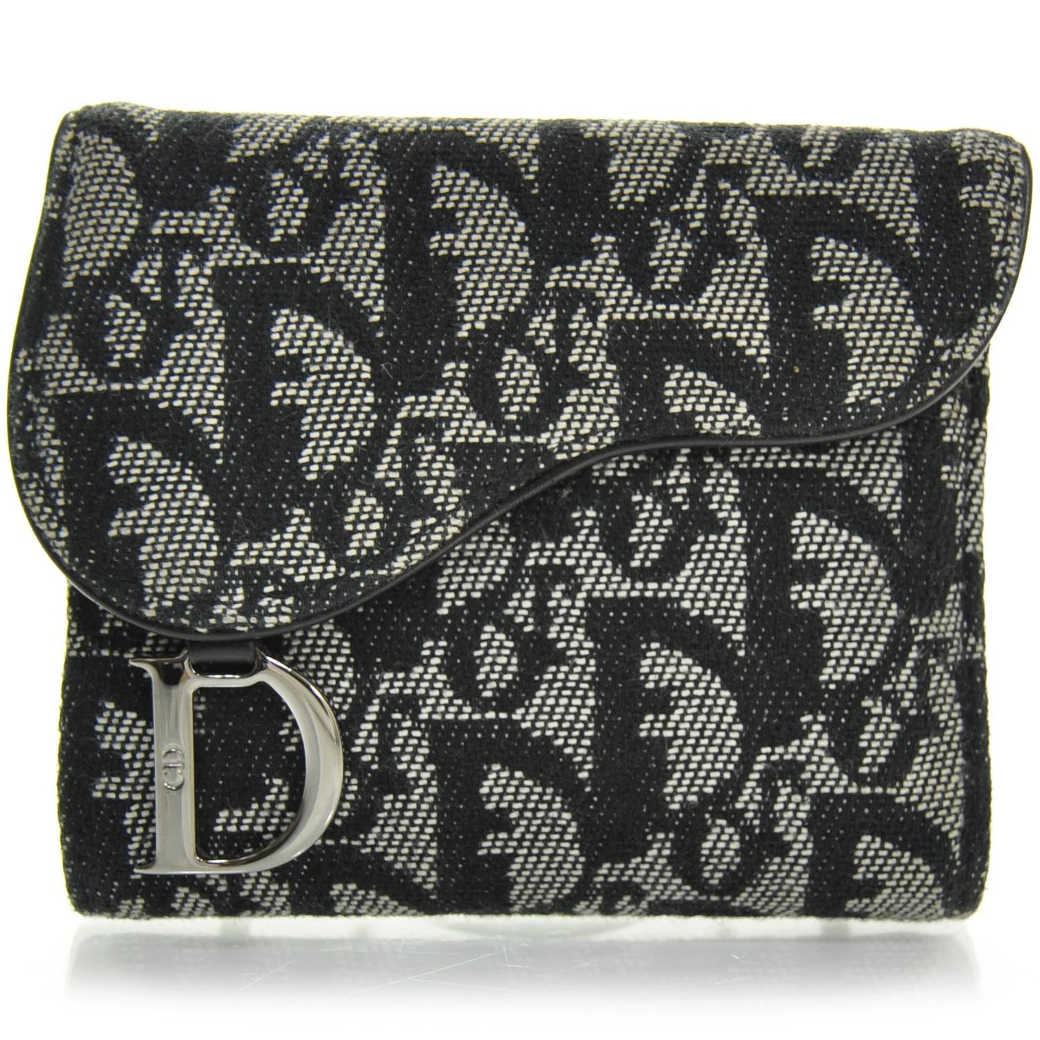 Christian Dior Canvas Diorissimo Compact Saddle Wallet 1 of 7