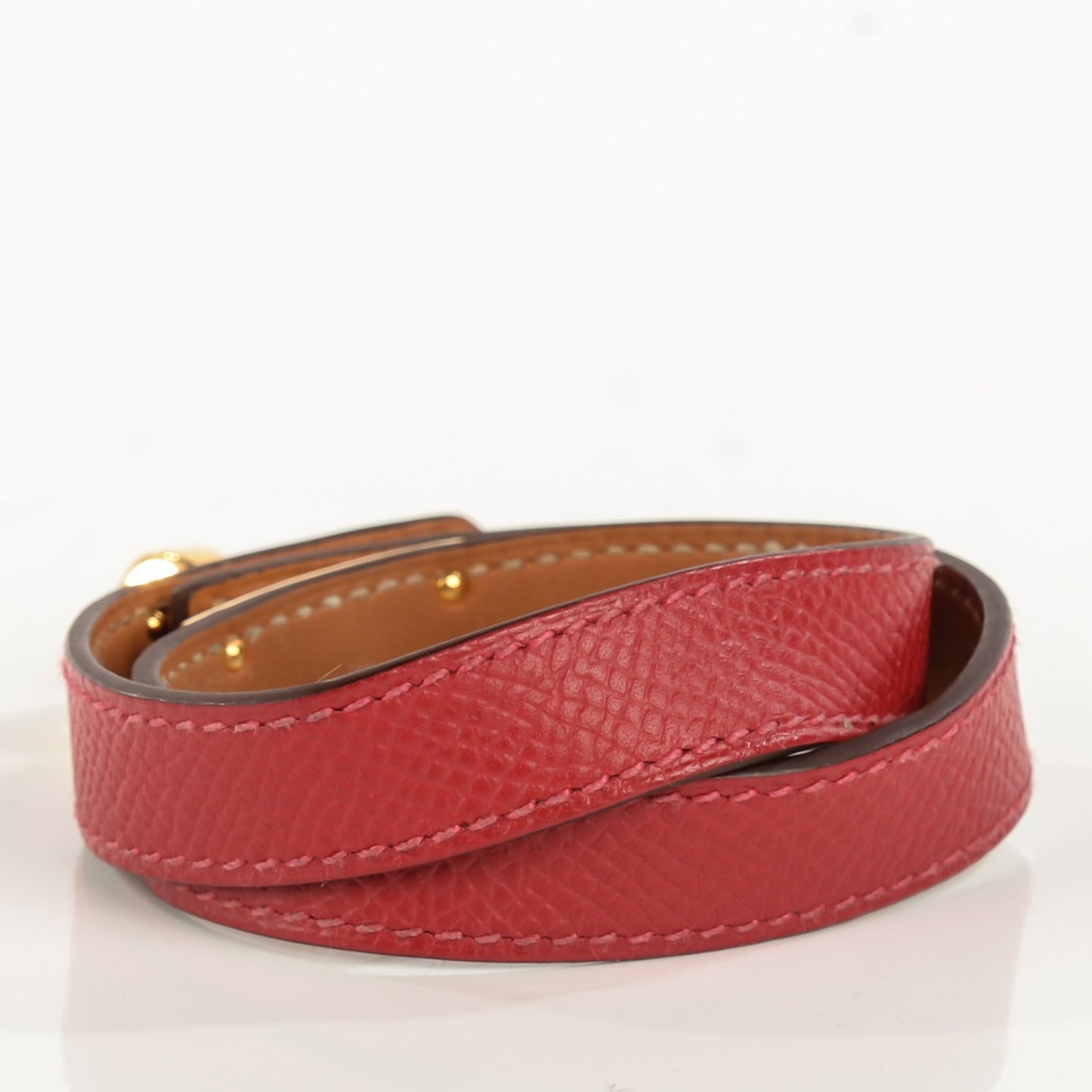 Epsom Kelly Double Tour Bracelet S Rouge Casaque