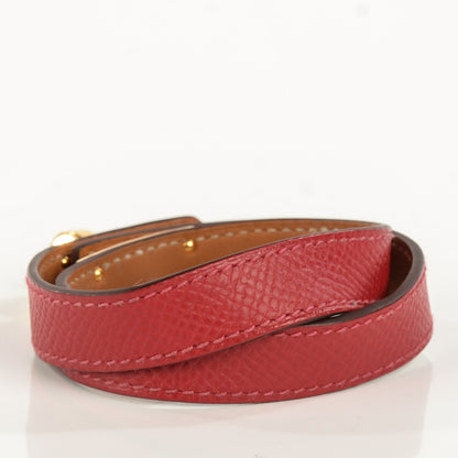 Hermes Epsom Kelly Double Tour Bracelet S Rouge Casaque 3 of 9