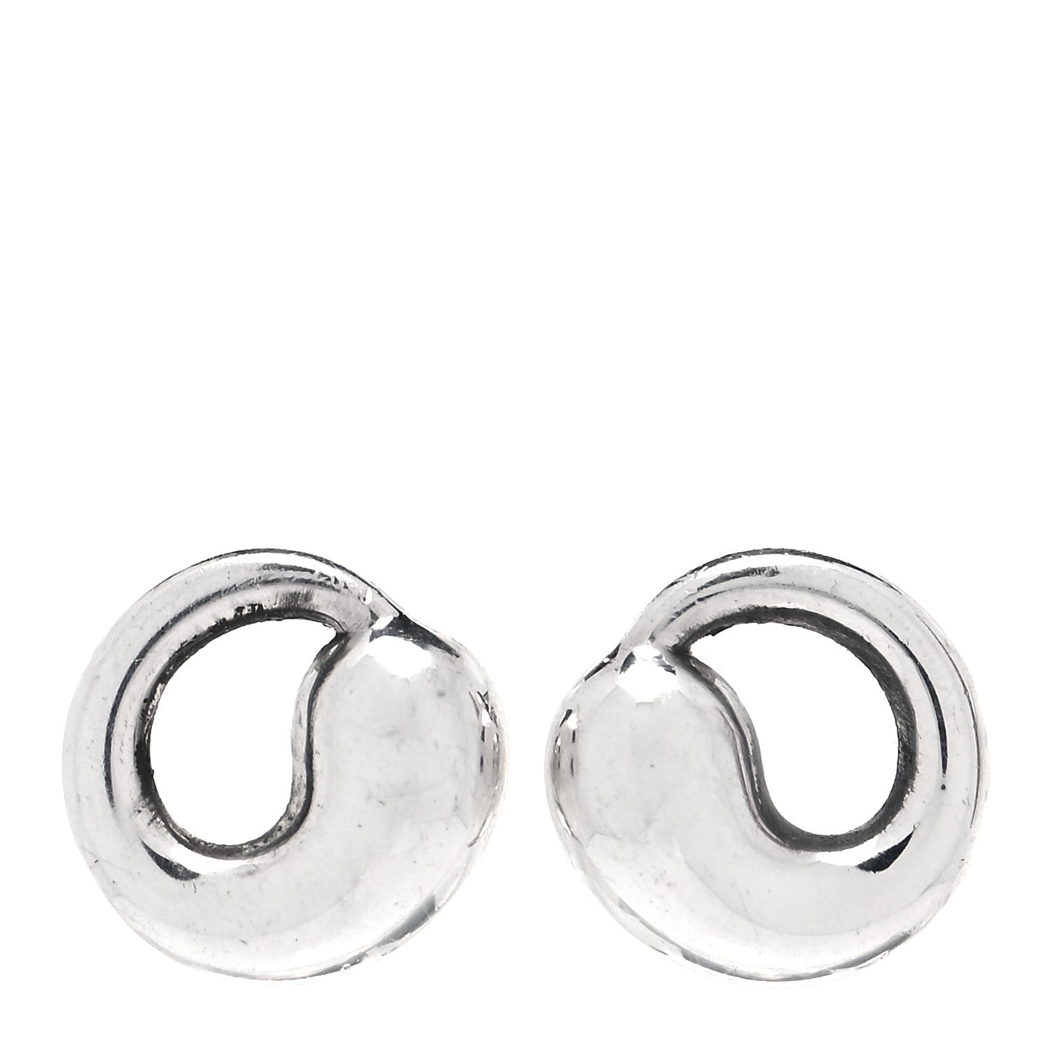 Tiffany Sterling Silver 9mm Elsa Peretti Eternal Circle Earrings 1 of 5