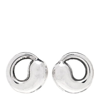 Tiffany Sterling Silver 9mm Elsa Peretti Eternal Circle Earrings 1 of 5