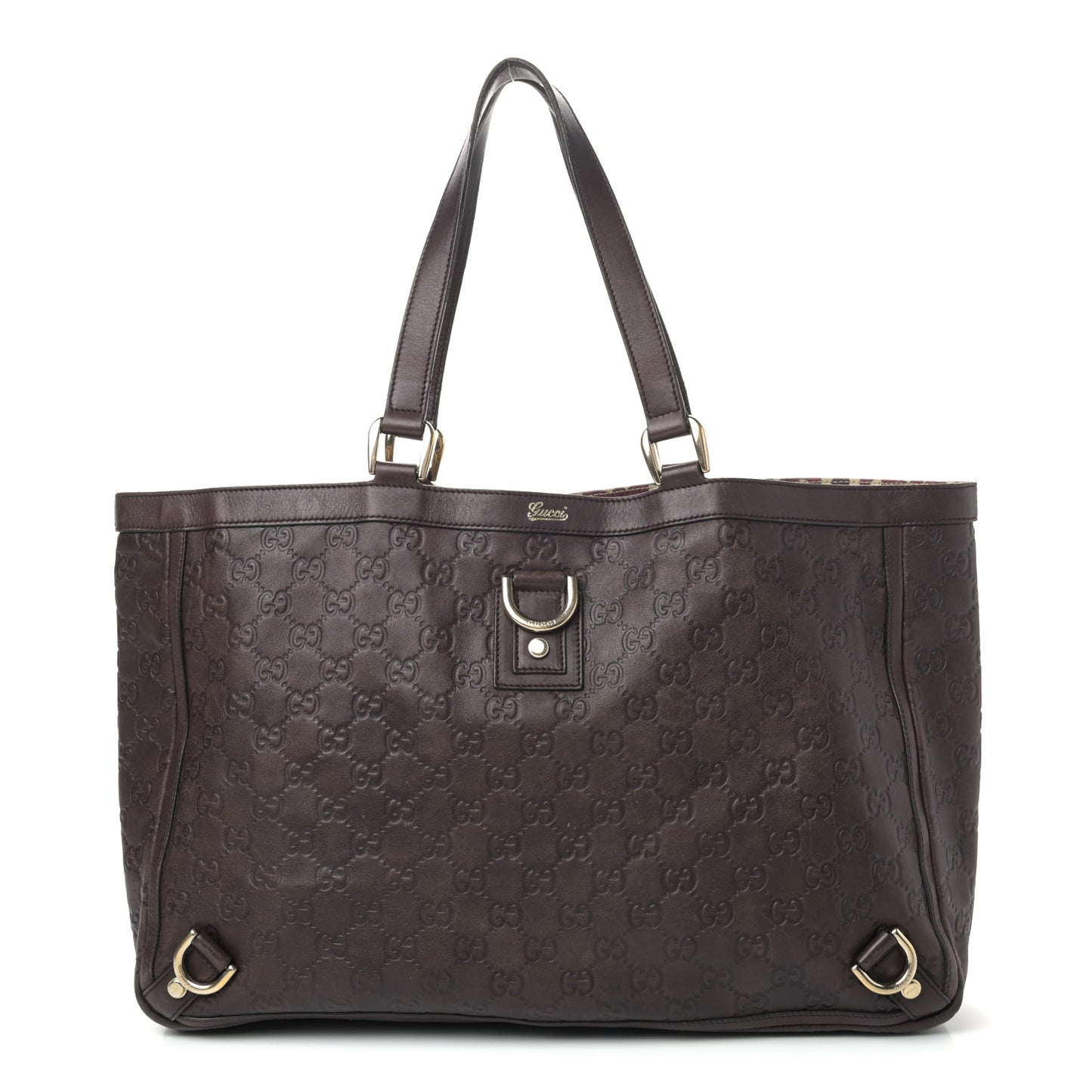Guccissima Large Abbey Tote Dark Brown