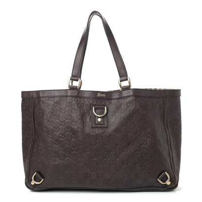Gucci Guccissima Large Abbey Tote Dark Brown 1 of 13