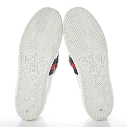 Gucci Calfskin Sequins Web Cat Womens Ace Sneakers 38.5 White 8 of 13