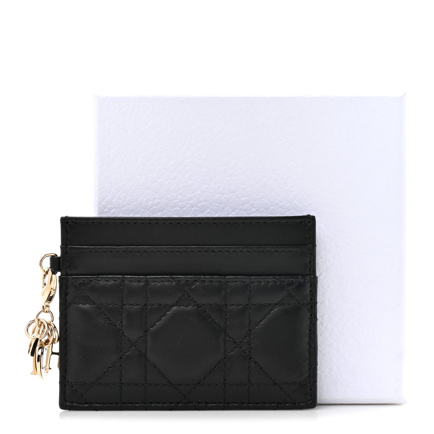 Christian Dior Lambskin Cannage Lady Dior Card Holder Black 8 of 8