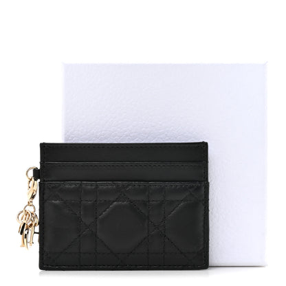 Christian Dior Lambskin Cannage Lady Dior Card Holder Black 8 of 8