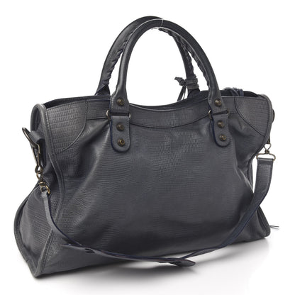 Balenciaga Agneau Classic Hardware Lizard Embossed City Dark Night 2 of 9