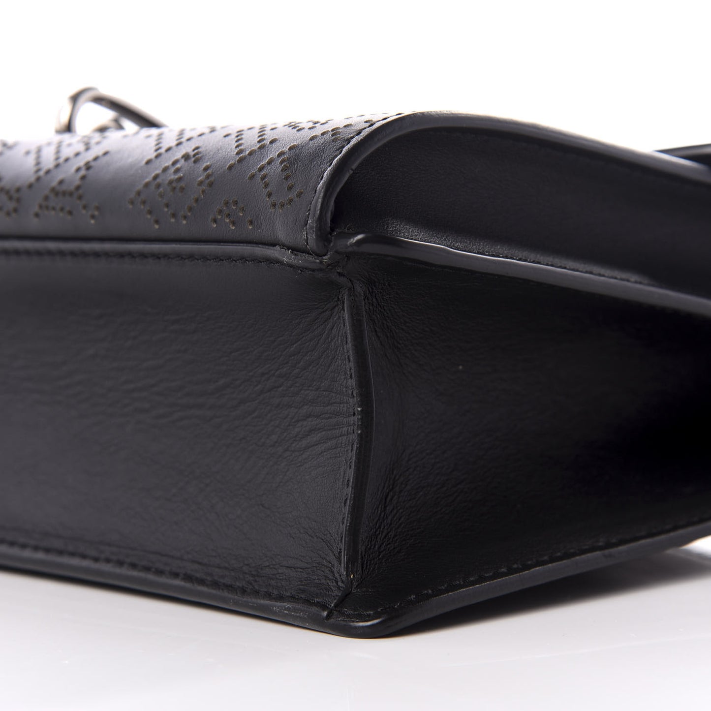 Calfskin Perforated Small Macken Crossbody Bag Black
