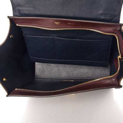 Celine Smooth Calfskin Suede Medium Tri-Color Trapeze Burgundy 8 of 11