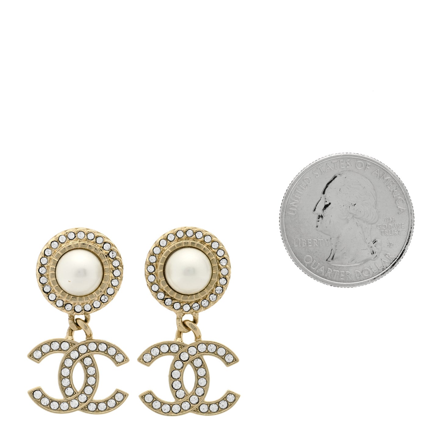 Crystal Pearl Bow-tiful CC Drop Earrings Gold