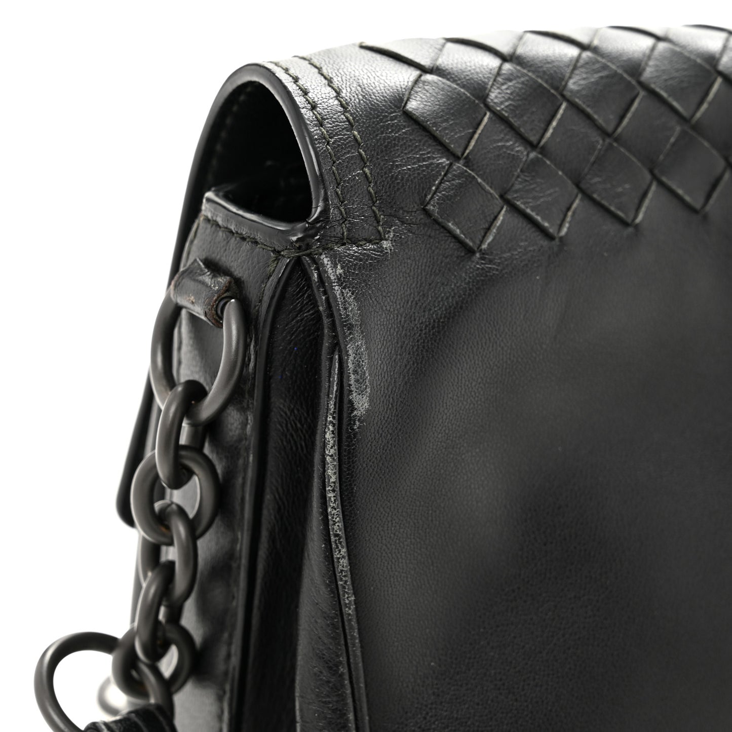 Nappa Intrecciato Small Double Pocket Flap Black