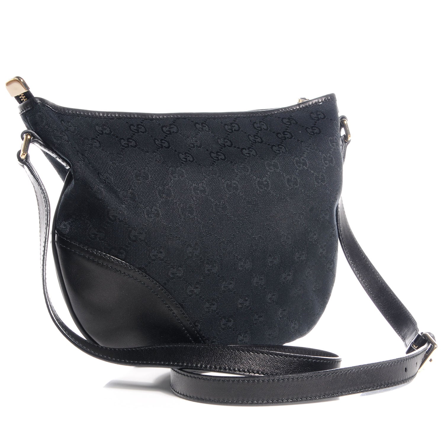 Gucci Monogram Medium New Britt Half Moon Hobo Black 3 of 7