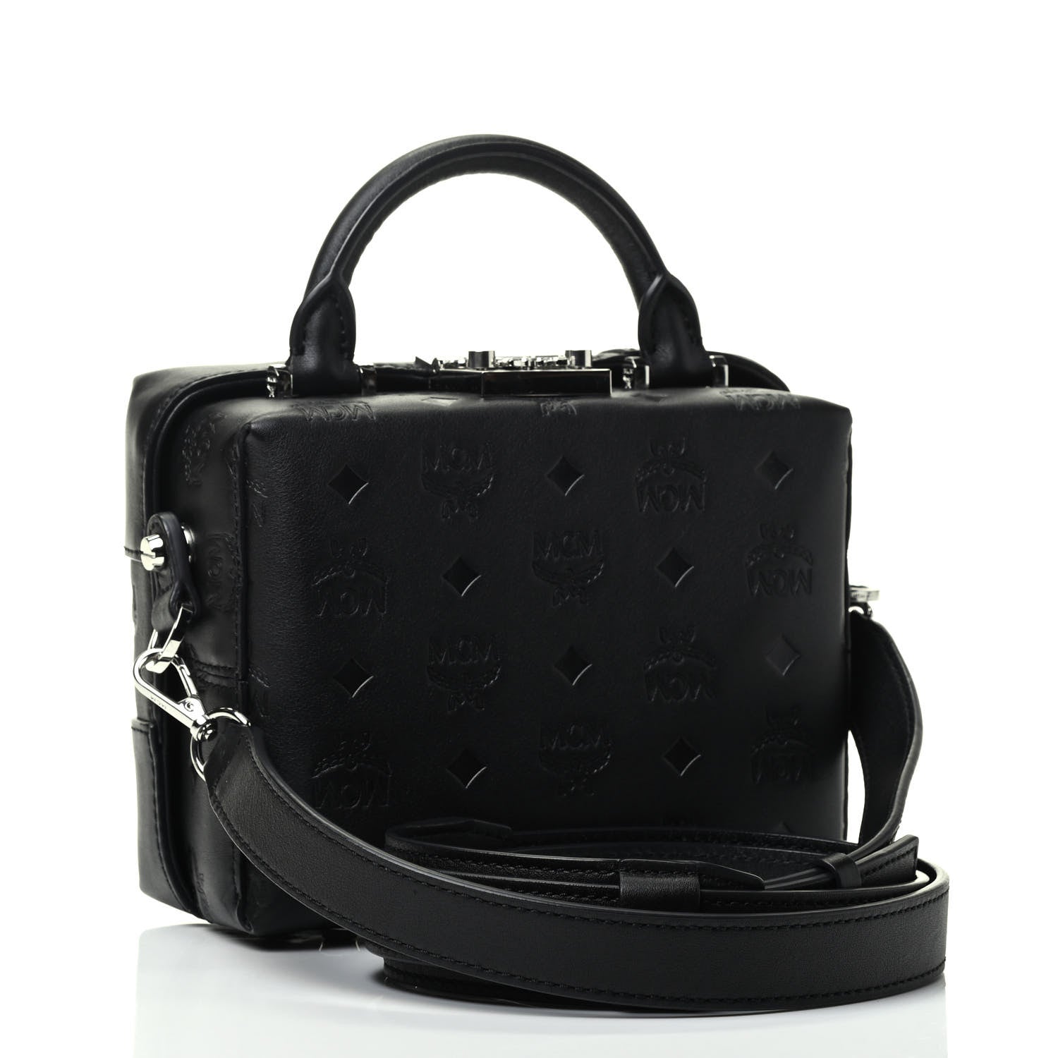 MCM Calfskin Ottomar Monogram Small Berlin Crossbody Black 2 of 4