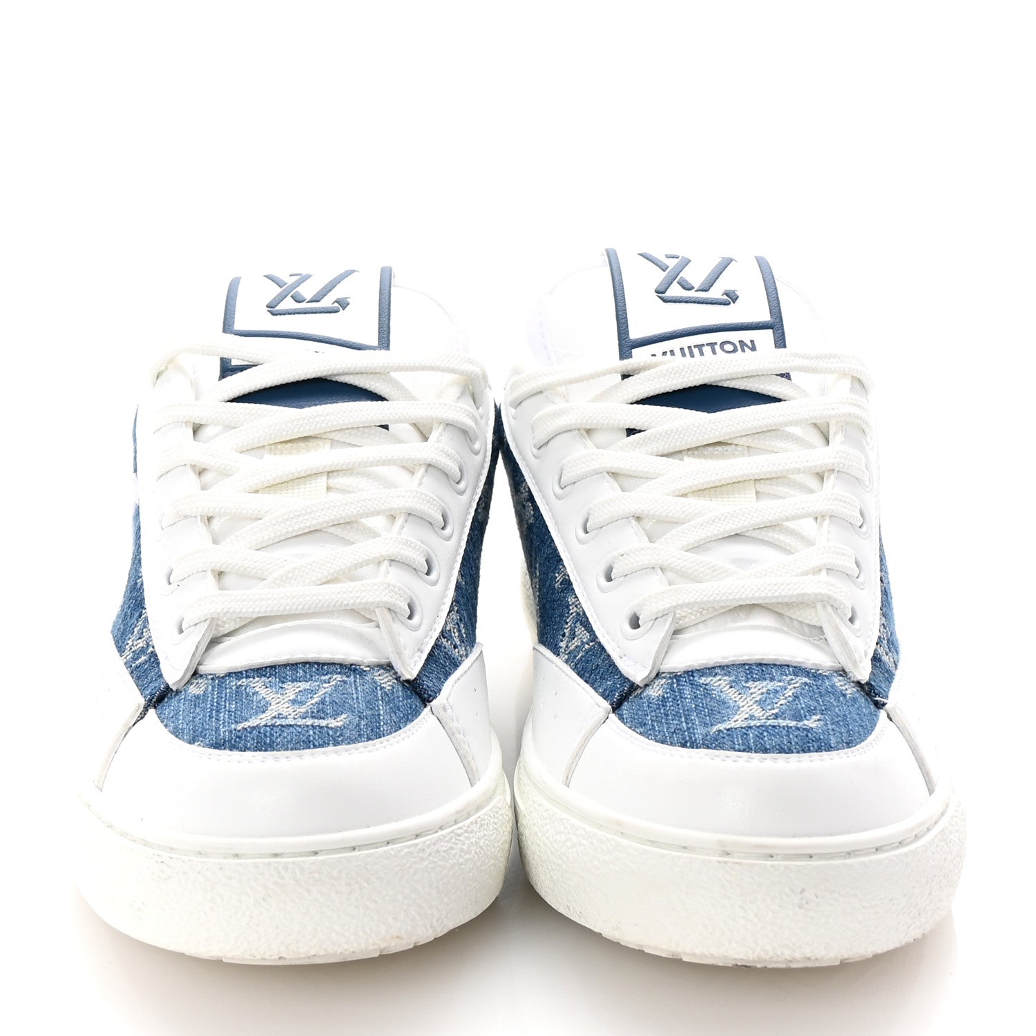 Louis Vuitton Denim Charlie Trainers 36 White Blue 3 of 11