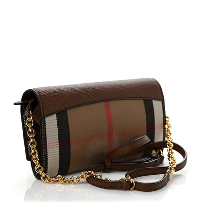 Burberry Derby Calfskin House Check Henley Wallet On Chain Tan 2 of 10
