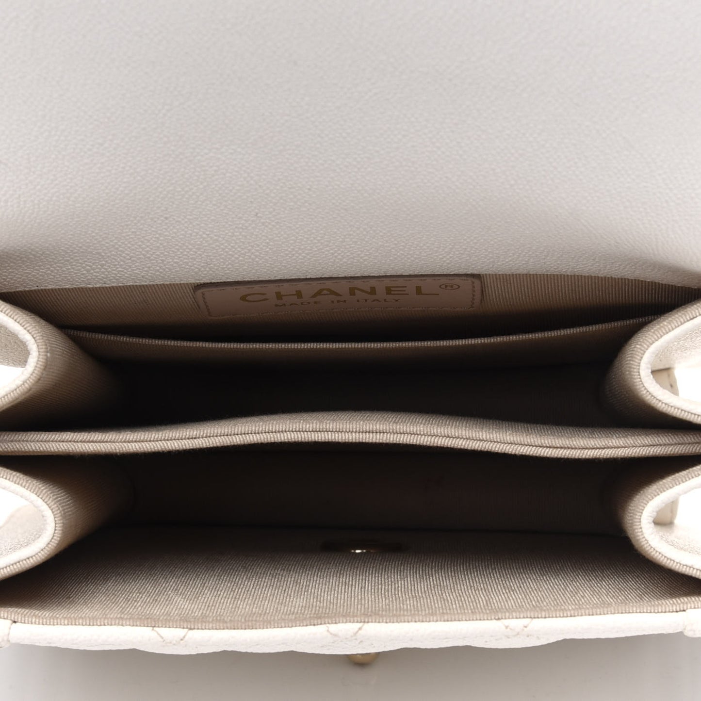 Caviar Quilted North South Boy Flap White