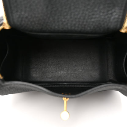 Hermes Taurillon Clemence Mini Lindy 20 Black 5 of 17