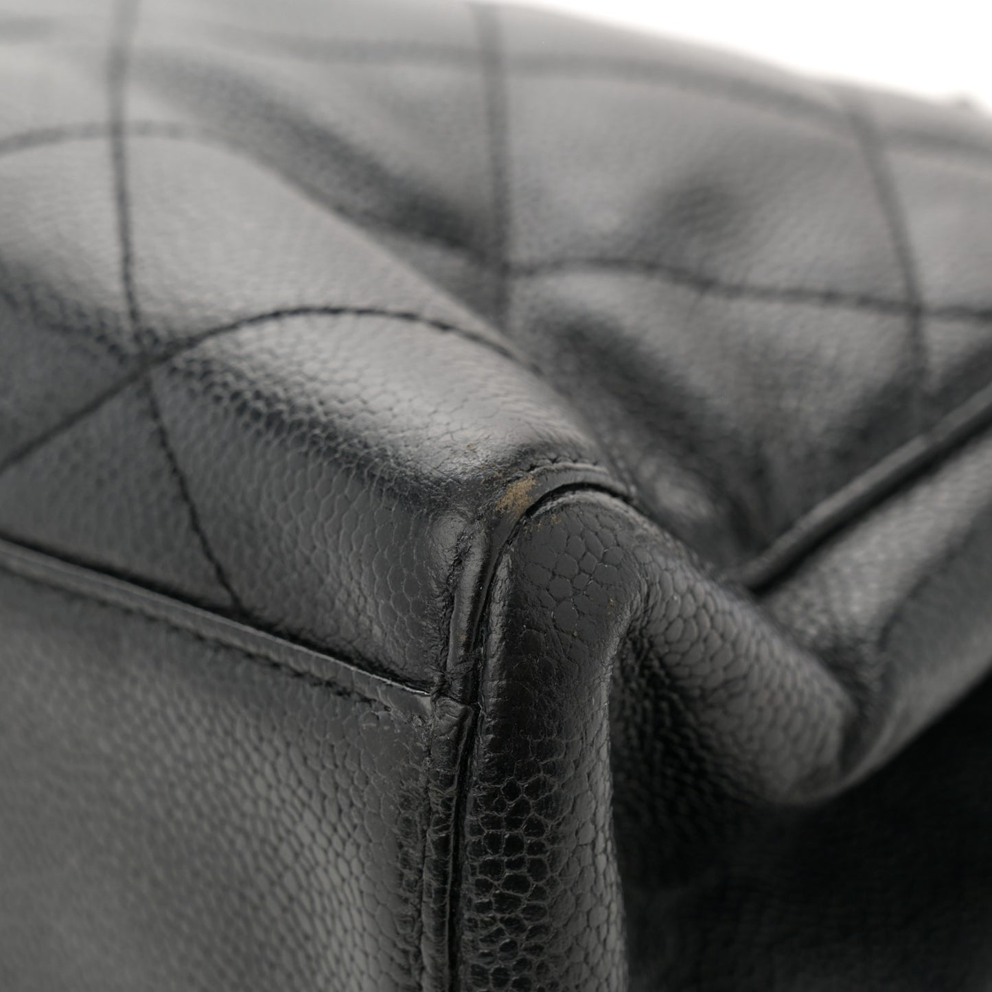 Caviar Quilted Flap Shoulder Bag Black