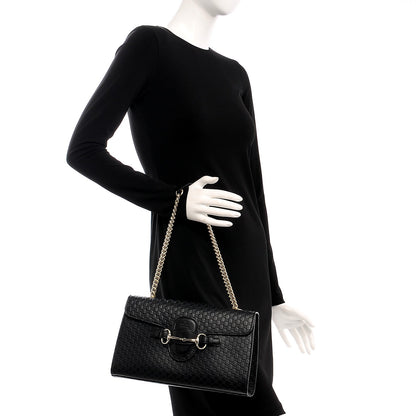 Gucci Microguccissima Medium Emily Chain Shoulder Bag Black 2 of 7