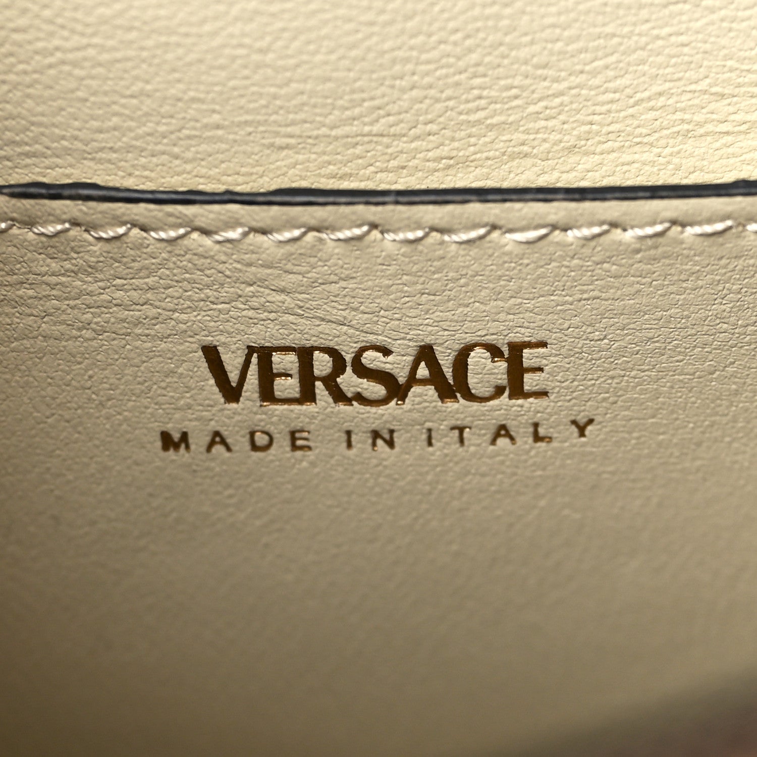 Versace Calfskin Canvas Allover La Medusa Small Top Handle Handbag Brown 6 of 8