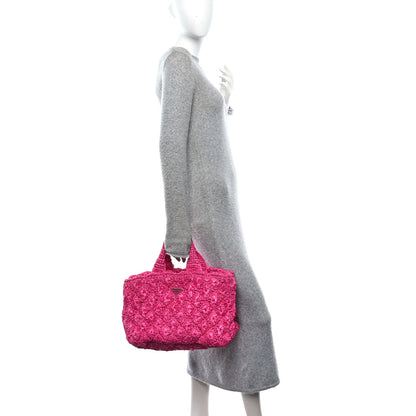 Prada Raffia Crochet Tote Fuchsia 2 of 10