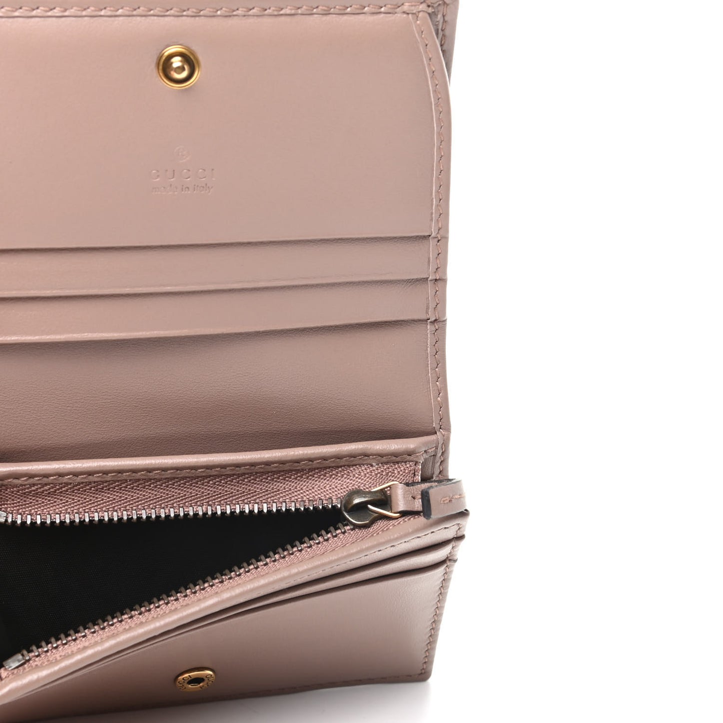 Calfskin Matelasse GG Marmont Card Case Wallet Porcelain Rose